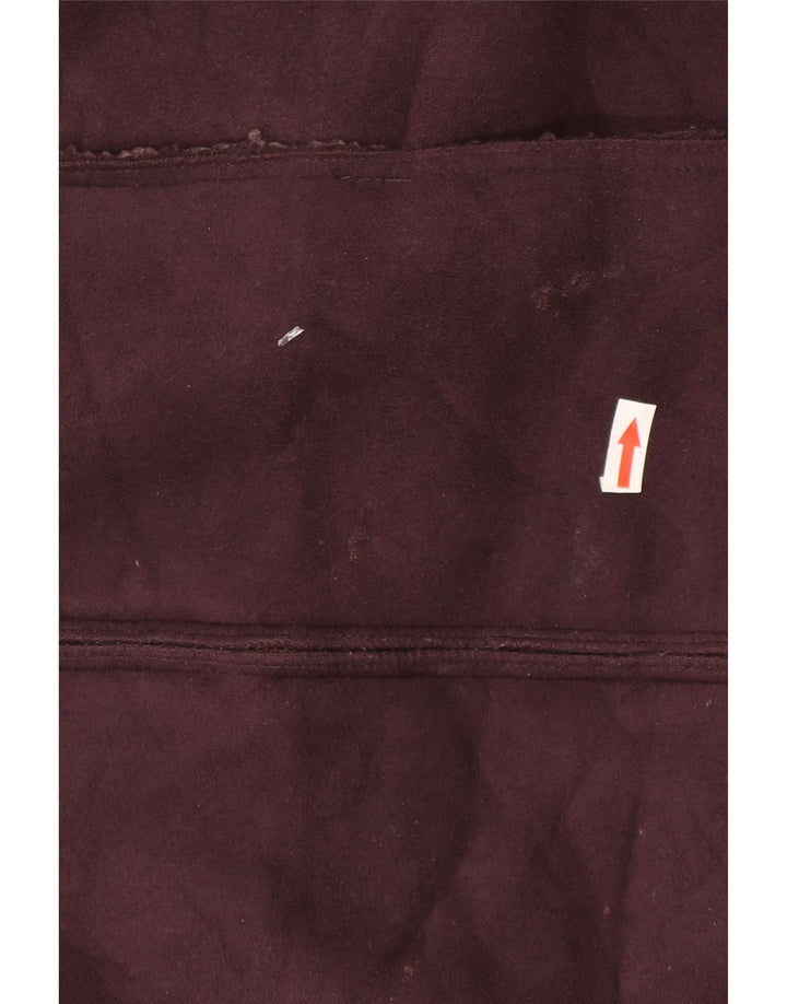Marks & Spencer Womens Sherpa Gilet UK 12 Médio Borgonha Poliéster