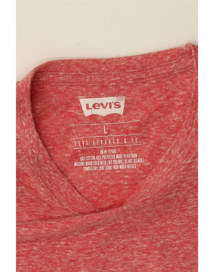 Camiseta masculina LEVI'S grande algodão manchado rosa