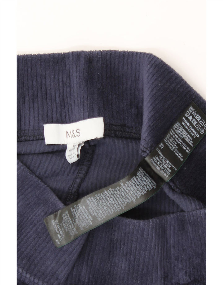 Leggings femininos de veludo Marks & Spencer Reino Unido 12 algodão azul marinho médio