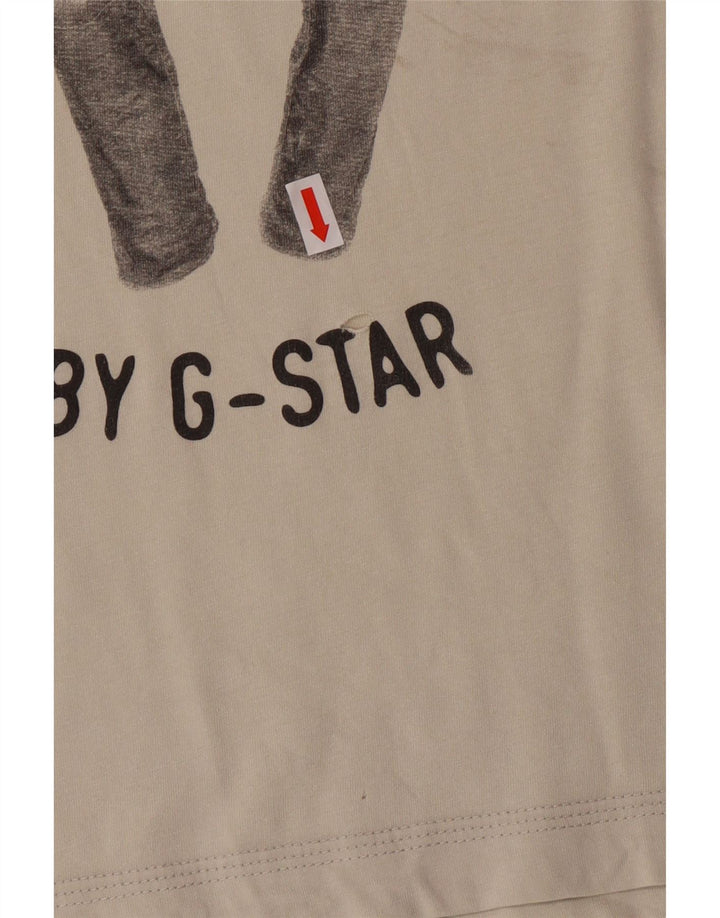 Camiseta G-STAR masculina gráfica grande algodão branco