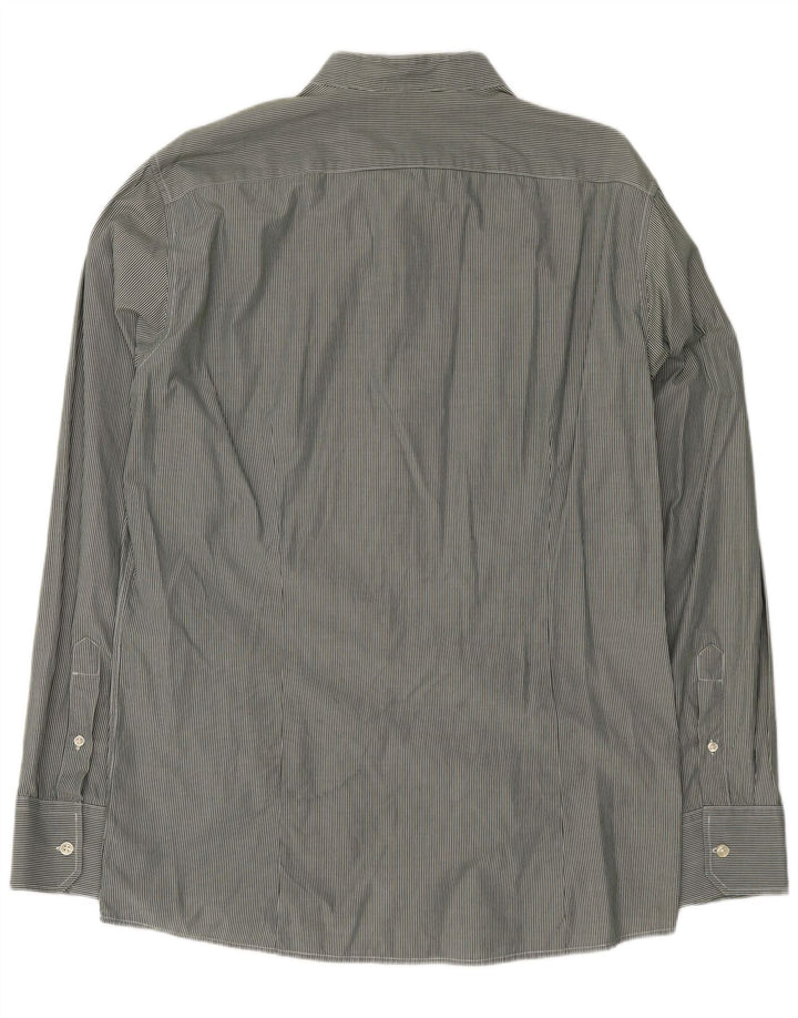 Camisa masculina Benetton risca de giz verde médio clássica