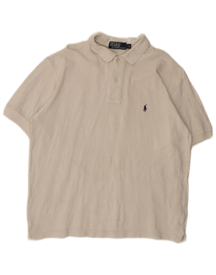 Camisa polo masculina Polo Ralph Lauren de algodão branco médio