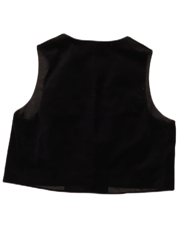 Colete feminino de veludo Marks & Spencer UK 18 XL algodão preto