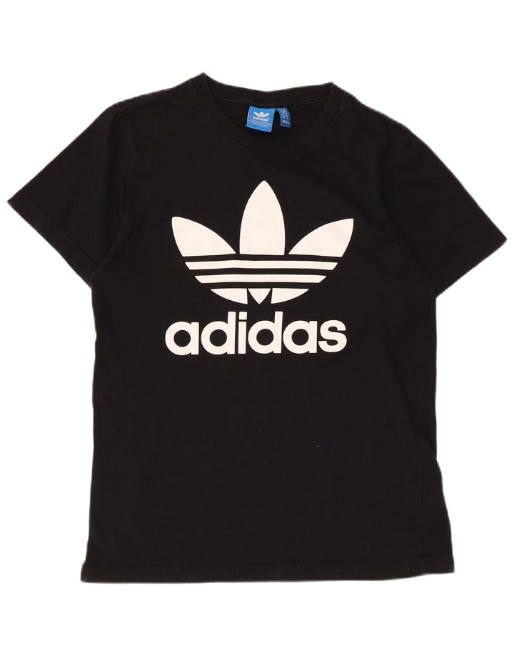 Adidas Mens Graphic T-Shirt Top Pequeno Algodão Preto