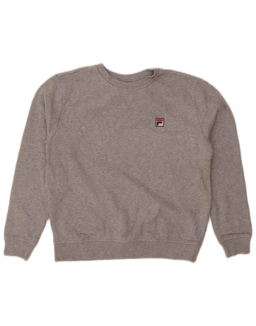 Fila moletom feminino jumper UK 14 algodão manchado cinza médio