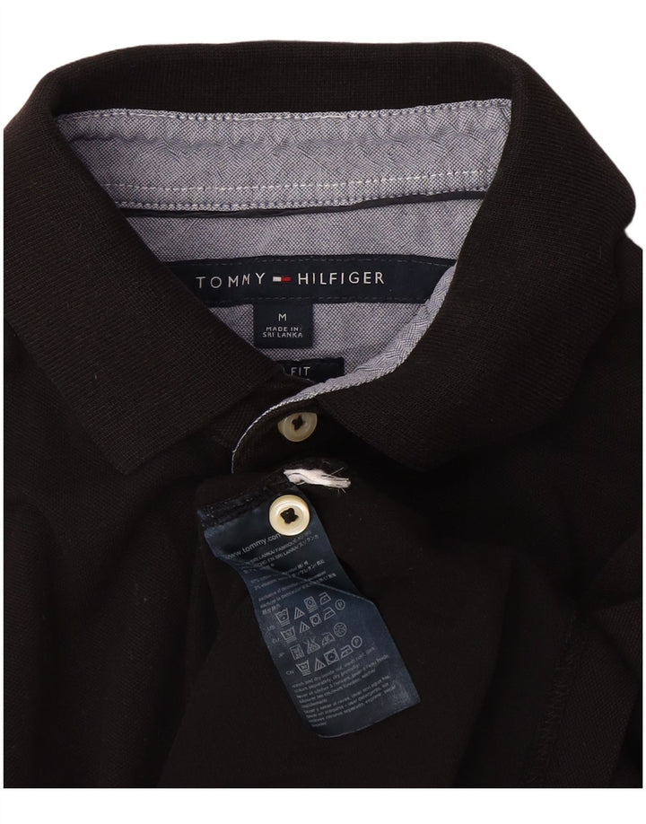 Camisa polo masculina Tommy Hilfiger de algodão preto médio