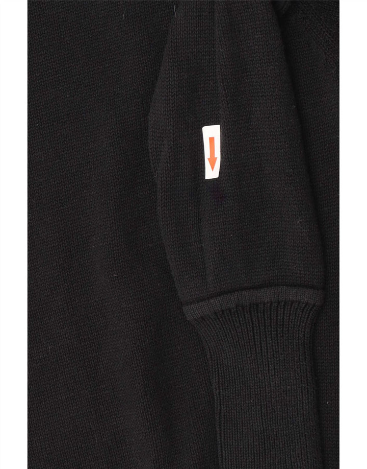 Suéter feminino Zara com gola redonda e algodão azul marinho médio UK 14
