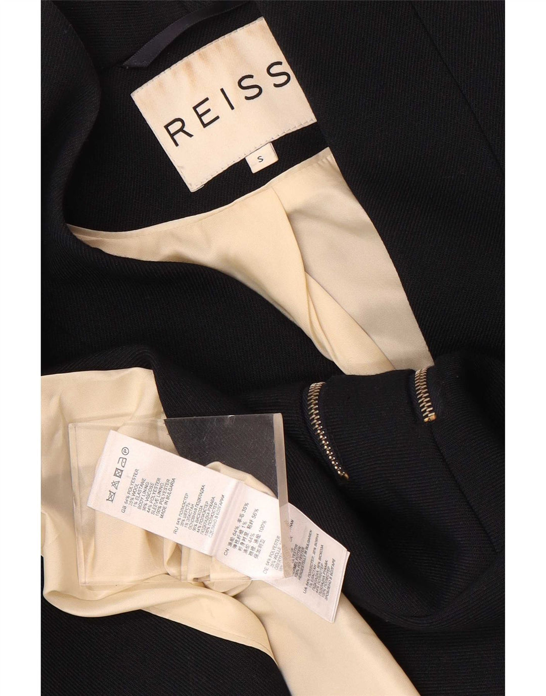 Jaqueta Blazer Feminina Reiss com 1 Botão Reino Unido 10 Pequeno Poliéster Azul Marinho