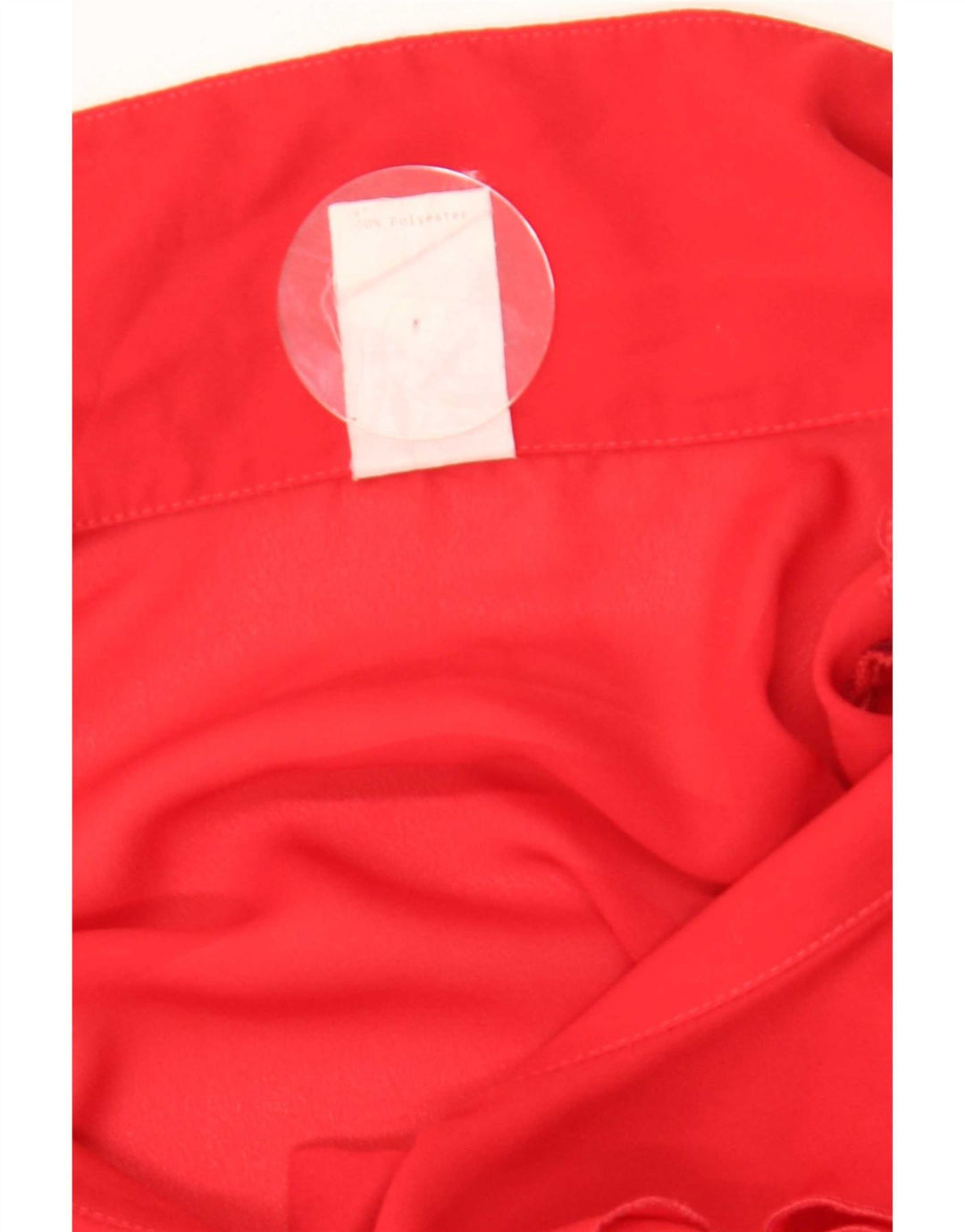 Blusa feminina vintage com babados na frente UK 18 XL poliéster vermelho