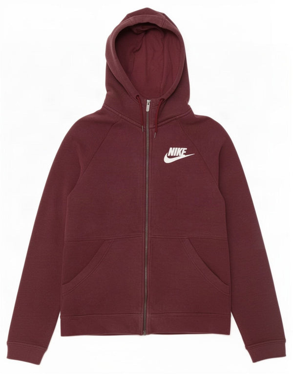Suéter Nike feminino com capuz e zíper grande UK 6 XS Borgonha algodão