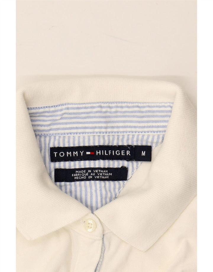 Camisa polo feminina TOMMY HILFIGER UK 14 médio branco