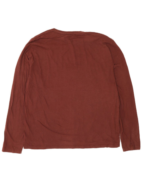 Top masculino All Saints manga comprida 2XL algodão marrom