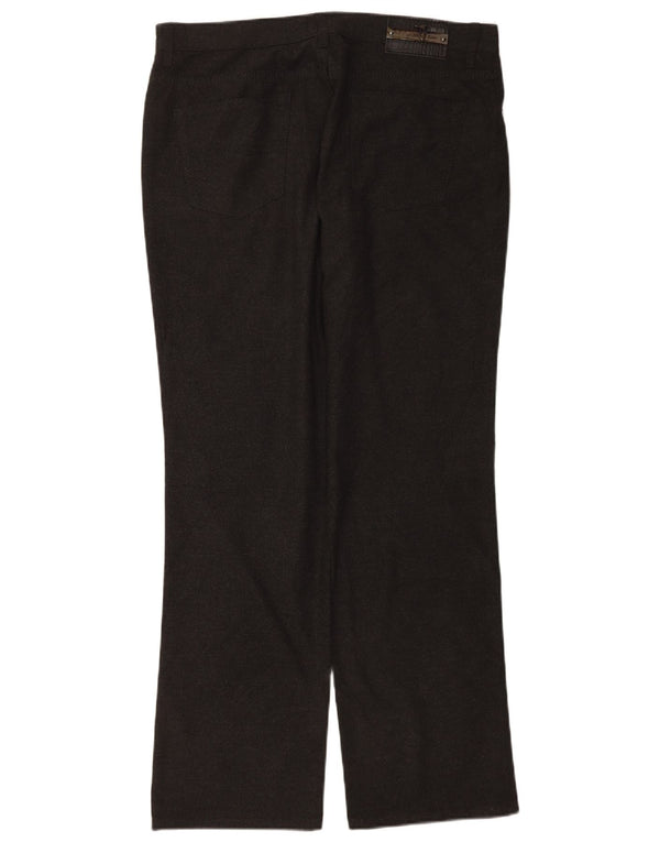 Trussardi Calça masculina reta casual W34 L30 poliéster cinza