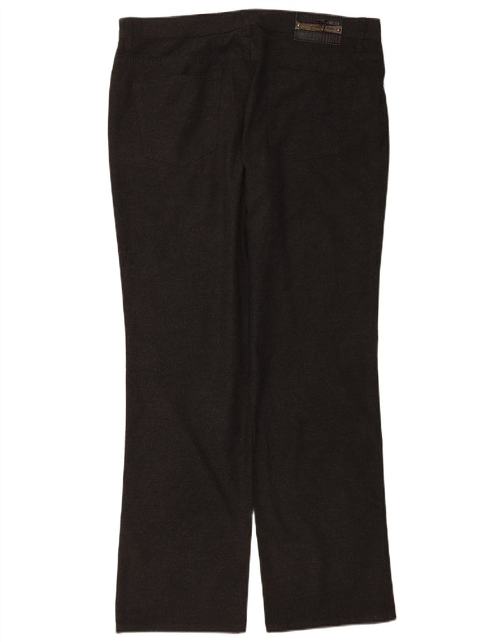 Trussardi Calça masculina reta casual W34 L30 poliéster cinza