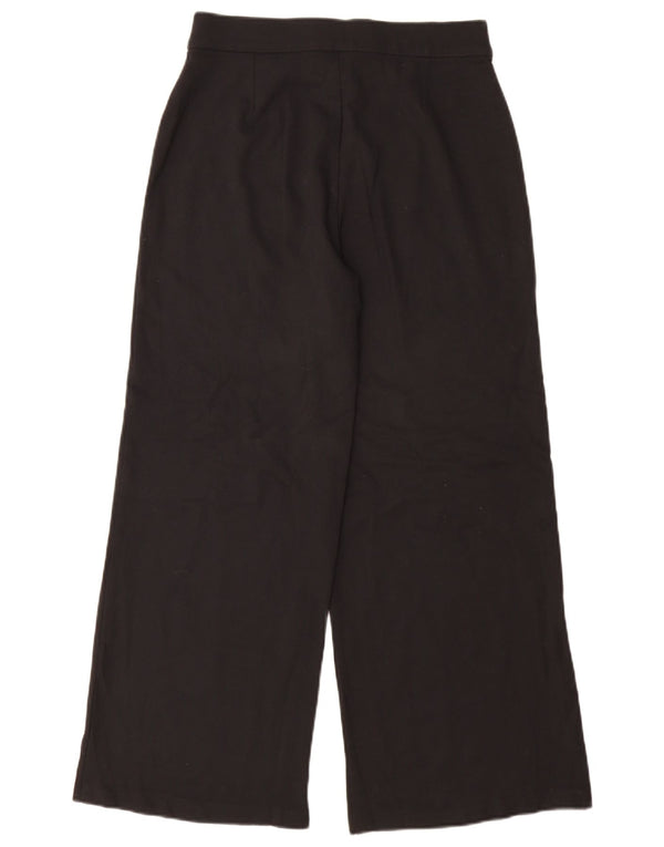 Calça casual feminina Marks & Spencer com perna larga Reino Unido 12 médio W30 L29 preta