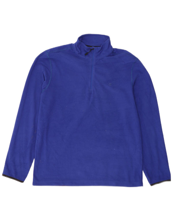 Jumper de lã masculino Champion com zíper e gola XL azul