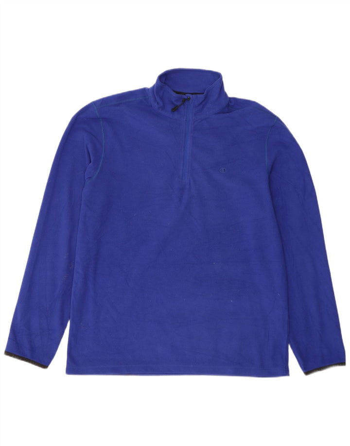 Jumper de lã masculino Champion com zíper e gola XL azul