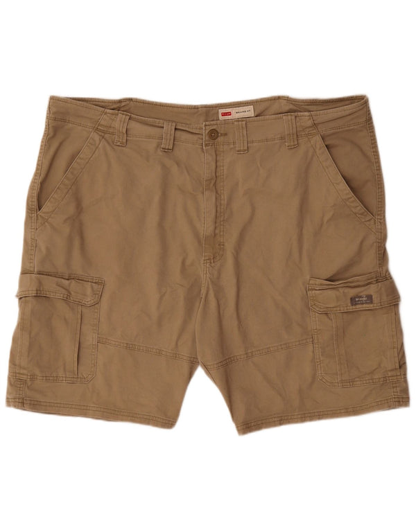 Shorts cargo masculino Wrangler com ajuste relaxado W44 2XL algodão bege