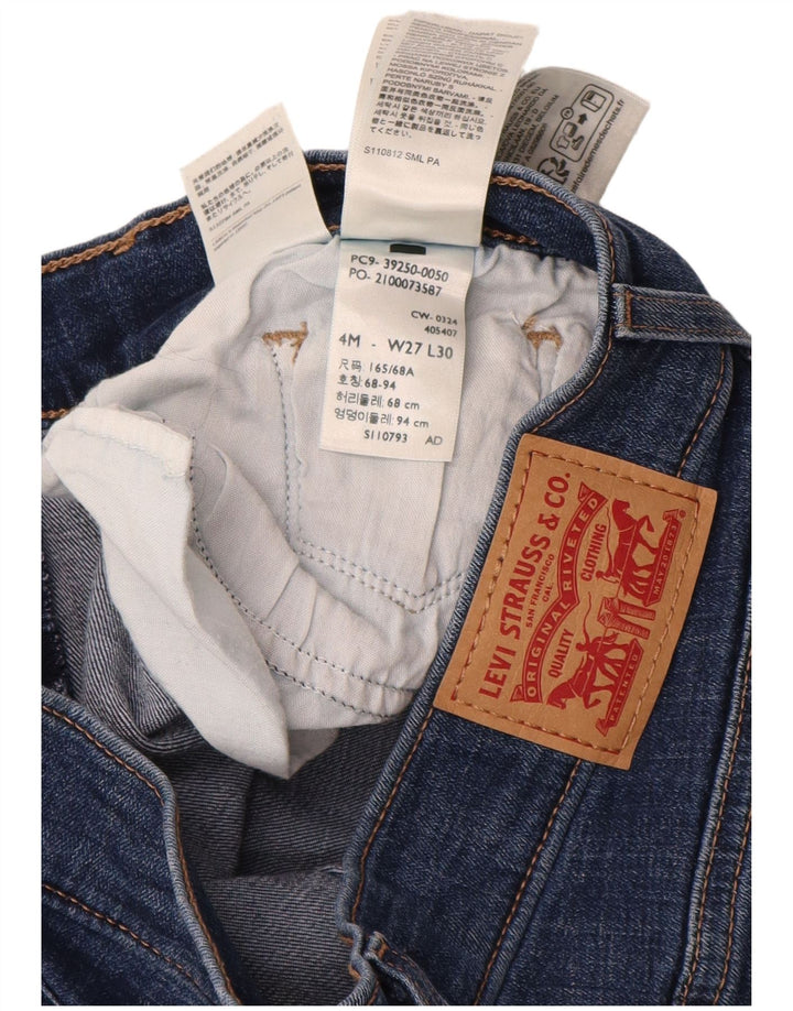 Jeans feminino clássico reto Levi's US 4 pequeno W27 L30 algodão azul