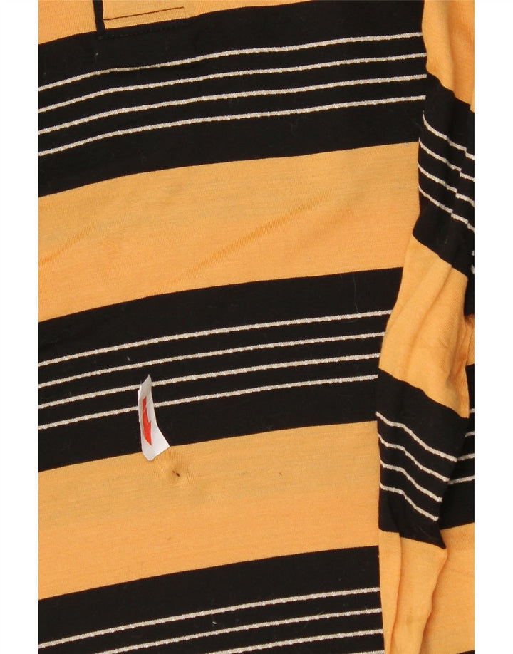 Camisa polo masculina Pierre Cardin de algodão listrado amarelo médio