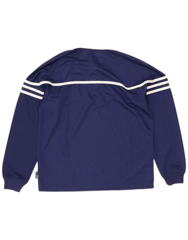 Polo de rugby de manga comprida Adidas para meninos 13-14 anos azul marinho bloco colorido