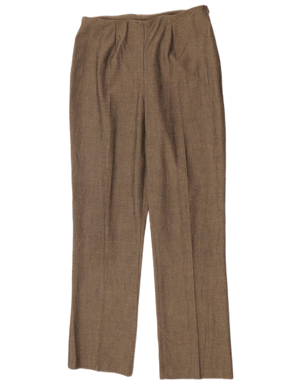 Calça feminina de cintura alta Marks & Spencer Reino Unido 12 médio W26 L28 cáqui