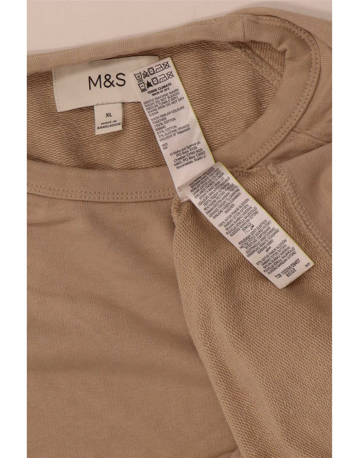 Suéter masculino Marks & Spencer de algodão bege XL