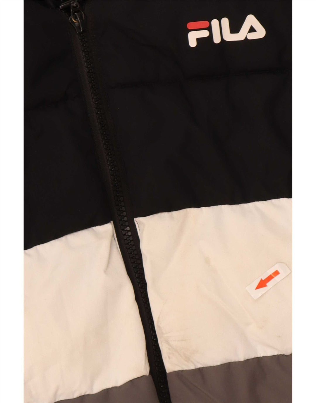 Jaqueta Fila Boys Graphic Acolchoada 12-13 Anos Preto Colourblock Poliéster