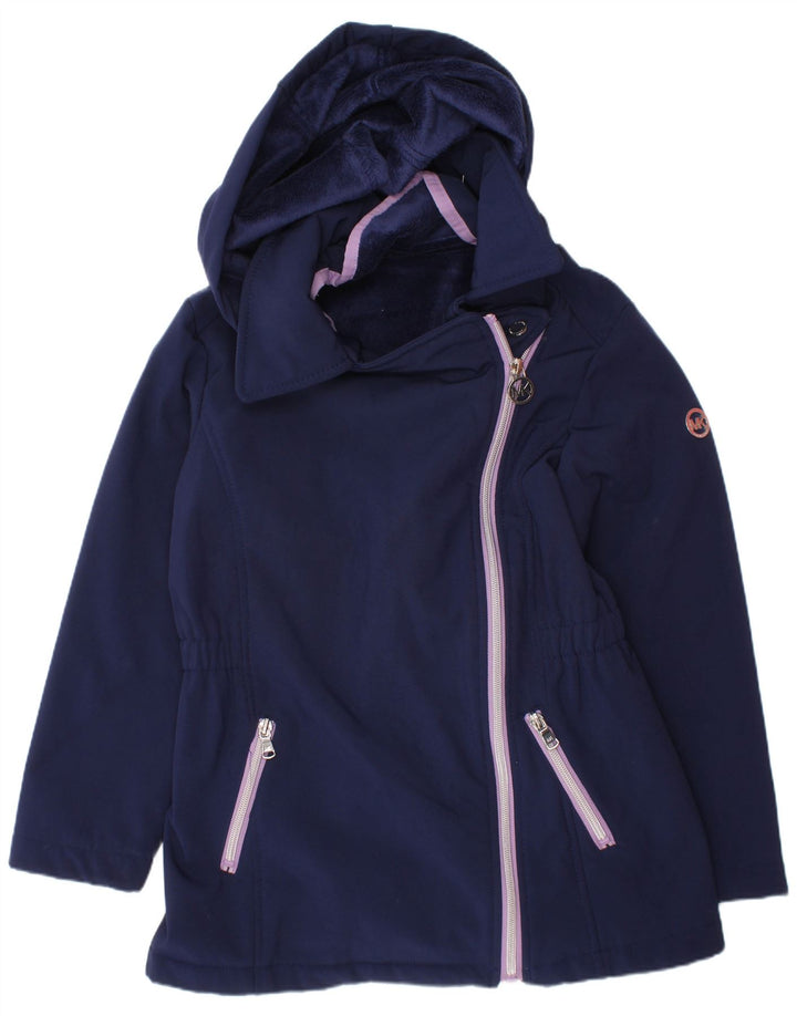 Casaco corta-vento com capuz para meninas MICHAEL KORS 6-7 anos azul marinho poliéster