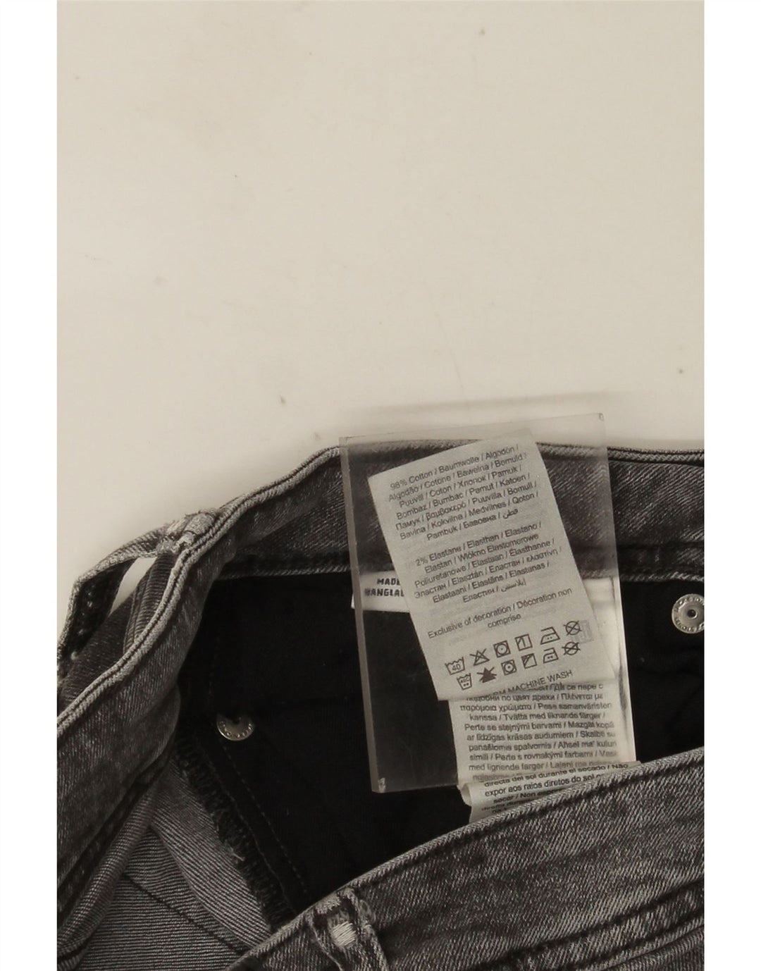 JACK & JONES Calça jeans masculina desgastada W30 L30 algodão cinza