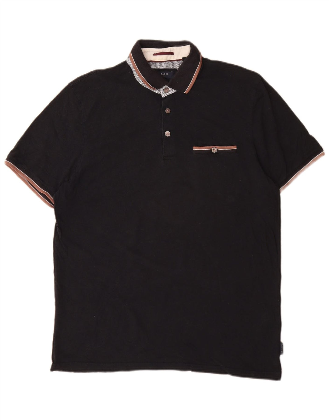 Camisa polo masculina Ted Baker tamanho 4 grande algodão preto