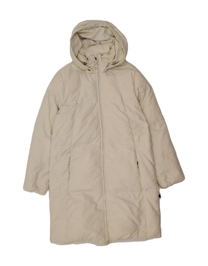 DIADORA Womens Hooded Padded Coat UK 6 XS Off White Polyamide Vintage Diadora and Second-Hand Diadora from Messina Hembry 