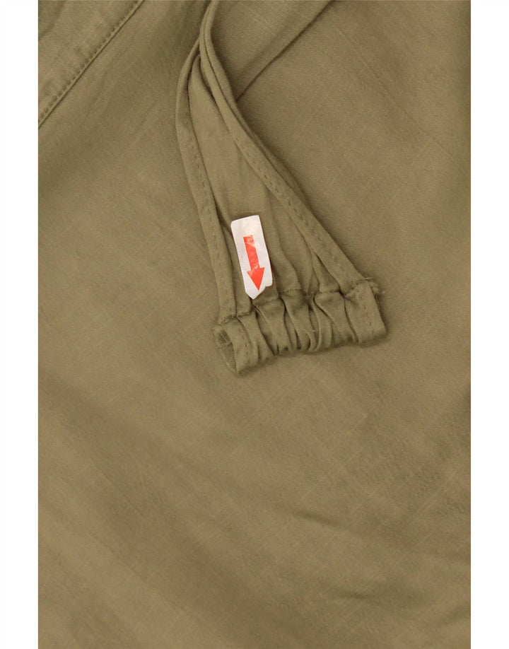 Mini saia envoltória feminina Zara pequena W26 cáqui viscose