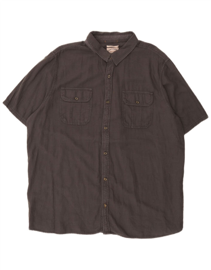 Fat Face Mens Manga Curta Regular Fit Camisa 3XL Algodão Cinza