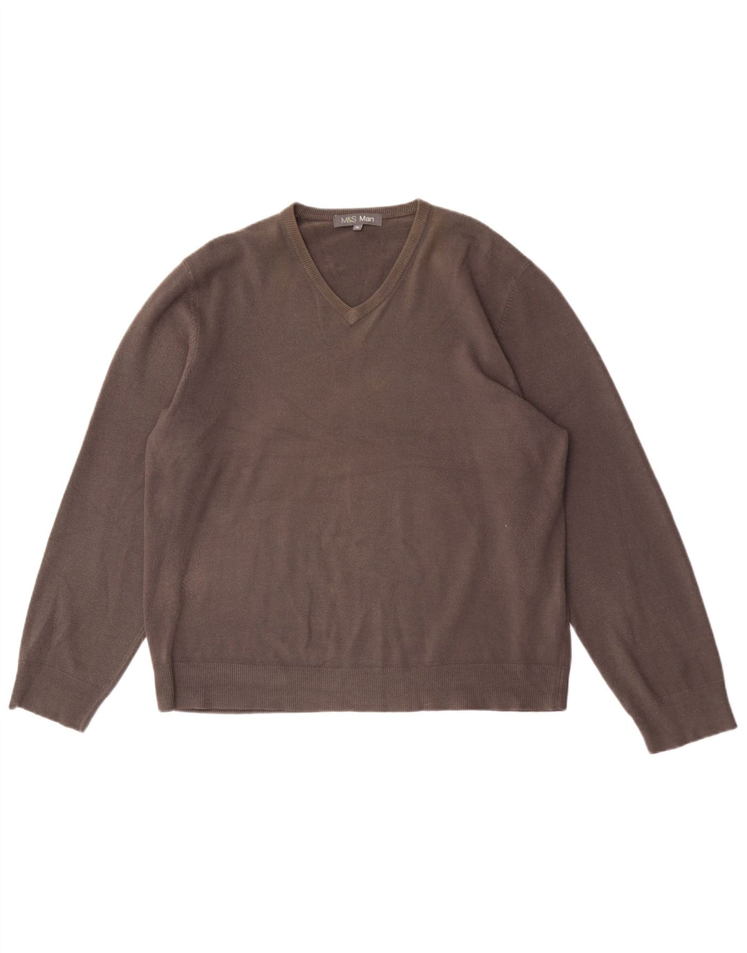 MARKS & SPENCER Suéter masculino com decote em V XL cinza acrílico