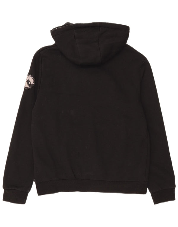 Ellesse feminino gráfico moletom com capuz UK 12 médio algodão preto