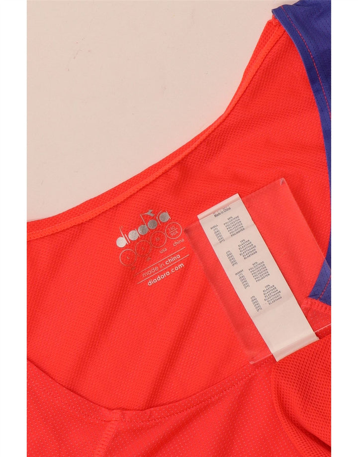 Top colete feminino DIADORA UK 16 grande poliéster colorblock vermelho