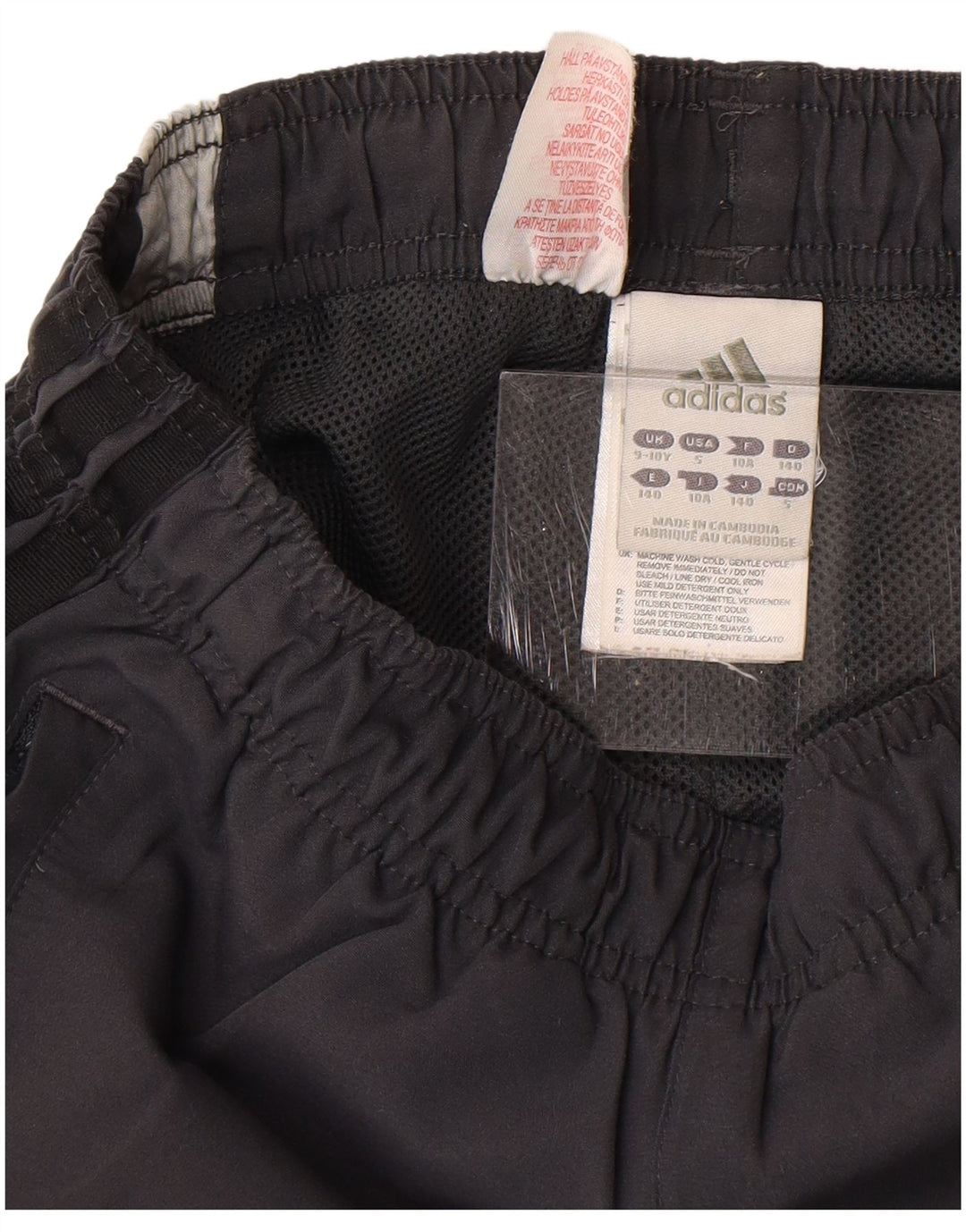 Bermuda esportiva masculina Adidas 9-10 anos cinza colorblock poliéster