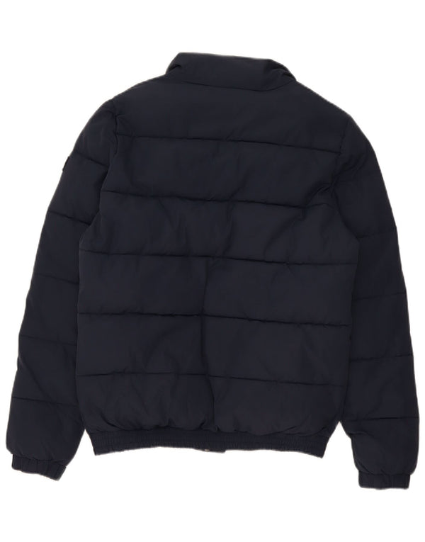 Jaqueta acolchoada superdimensionada feminina Superdry UK 10 poliéster azul marinho pequeno