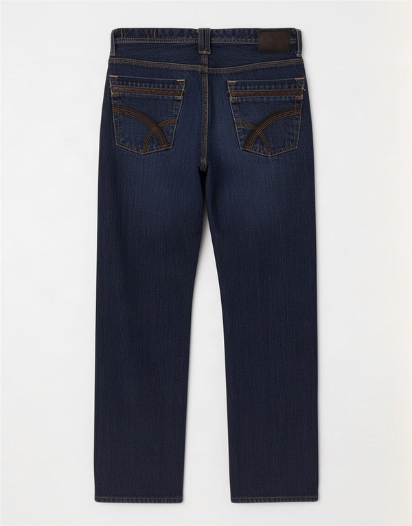 Gas Mens Straight Jeans W32 L27 Azul Marinho Algodão