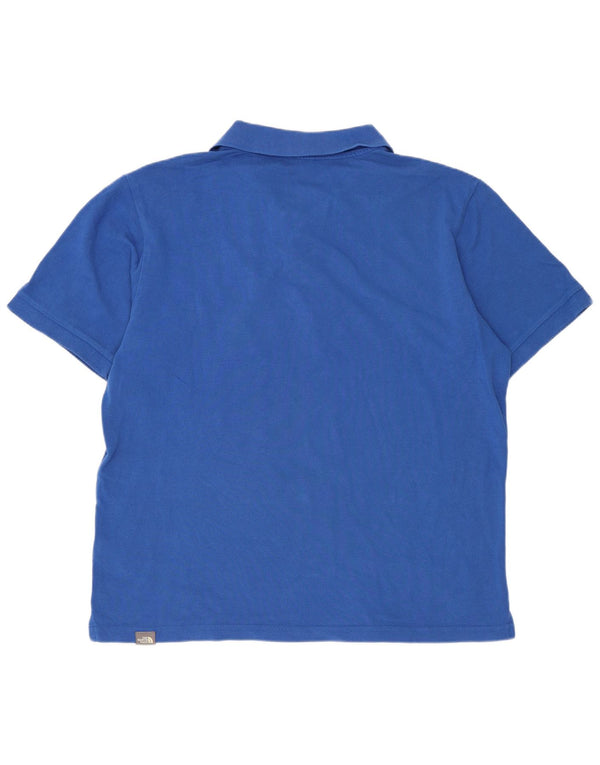 Camisa polo masculina The North Face algodão azul médio