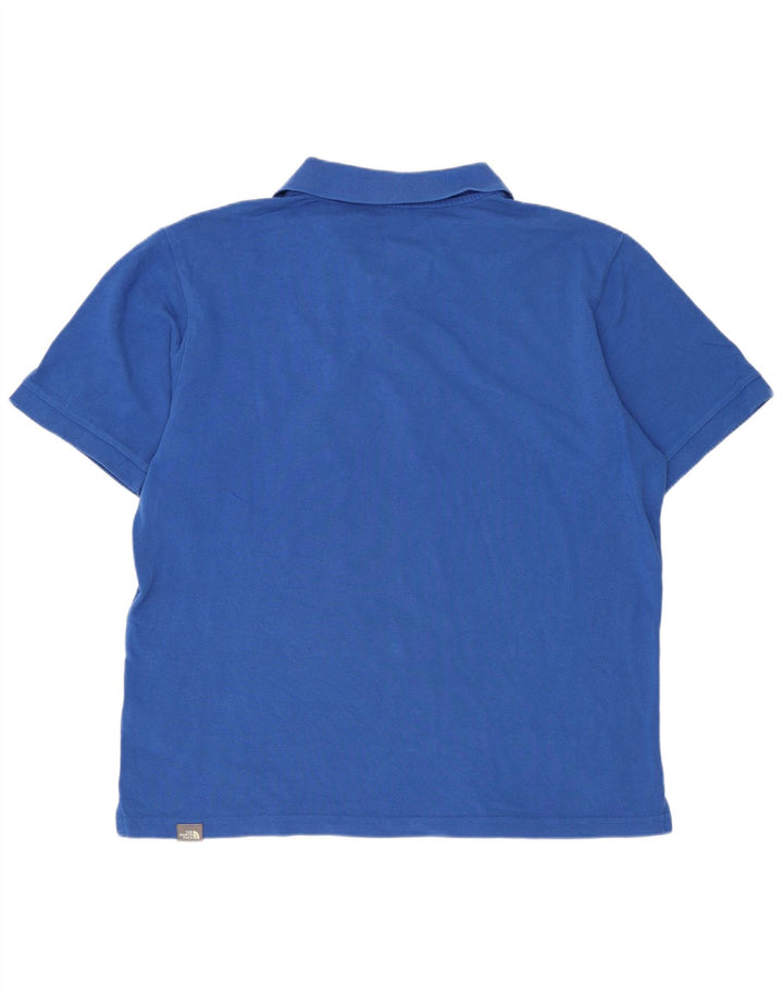 Camisa polo masculina The North Face algodão azul médio