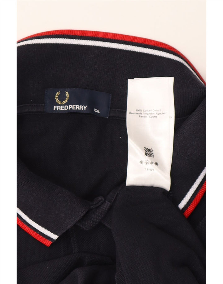 Camisa polo masculina Fred Perry 2XL algodão azul marinho