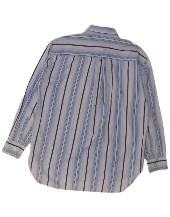 Camisa masculina Wampum grande algodão listrado azul