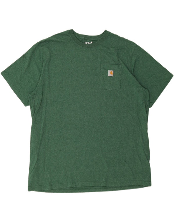 Camiseta masculina alta e solta CARHARTT 3XL algodão verde