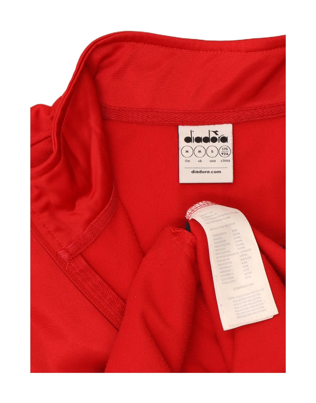 DIADORA Mens Treino Top Jaqueta Médio Poliéster Colorblock Vermelho
