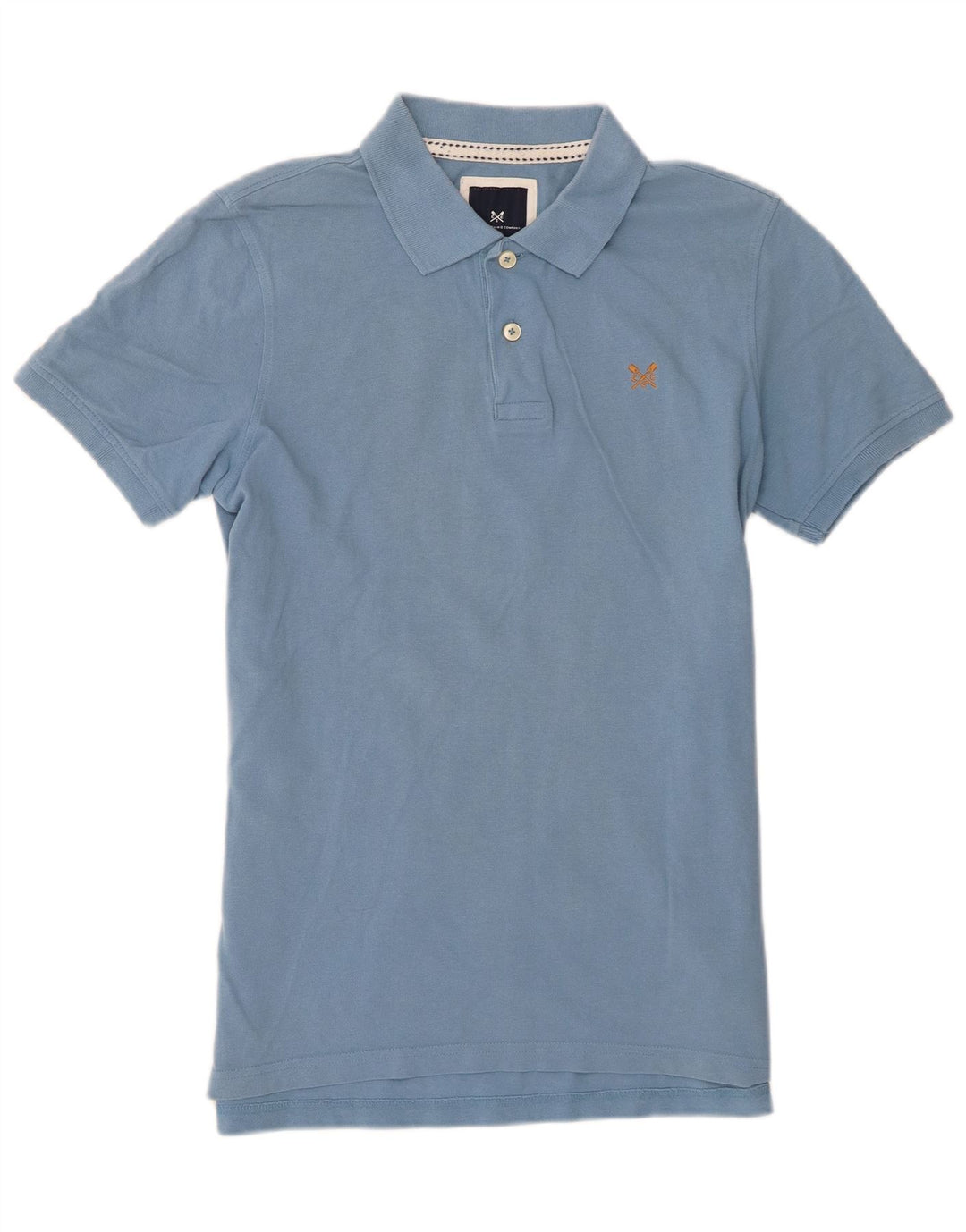Camisa polo masculina Crew Clothing algodão azul médio