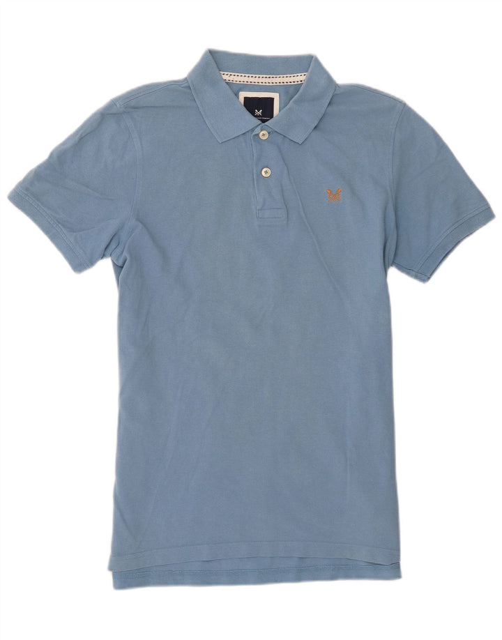 Camisa polo masculina Crew Clothing algodão azul médio