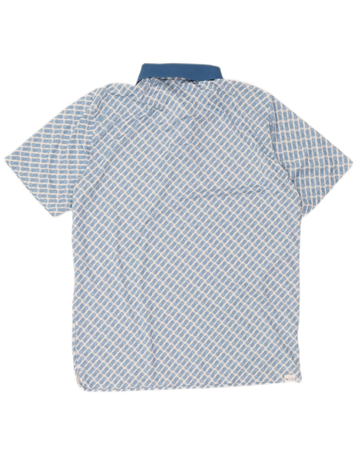 Camisa polo masculina Puma Abstract Pattern grande festival azul