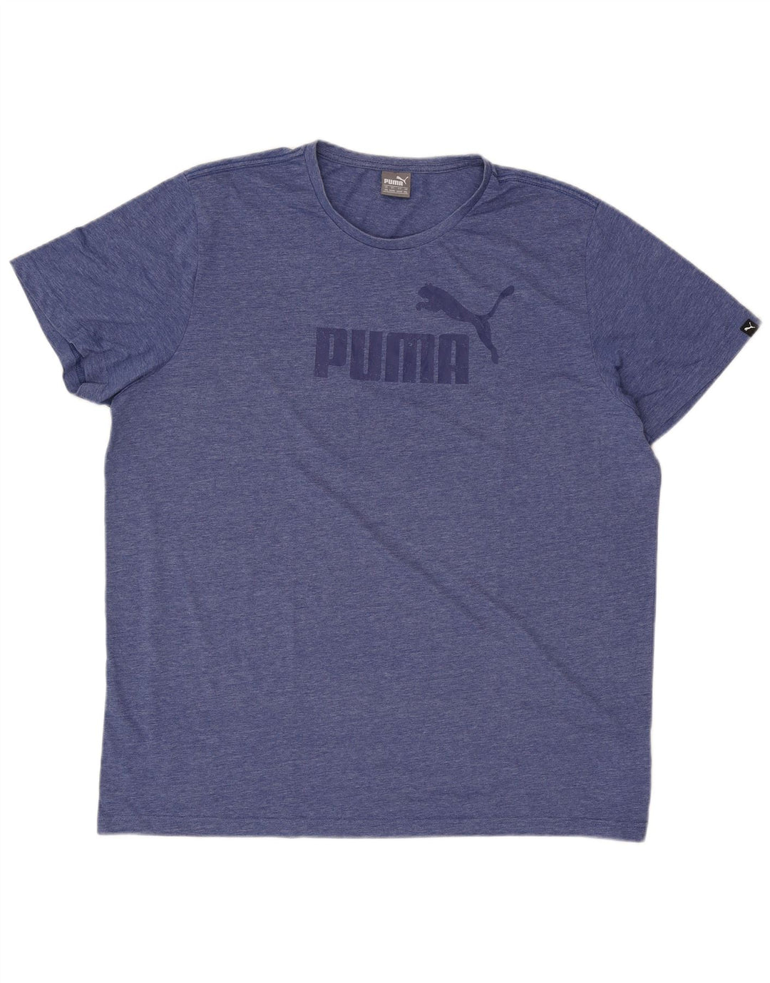 Camiseta masculina gráfica Puma 2XL poliéster manchado azul